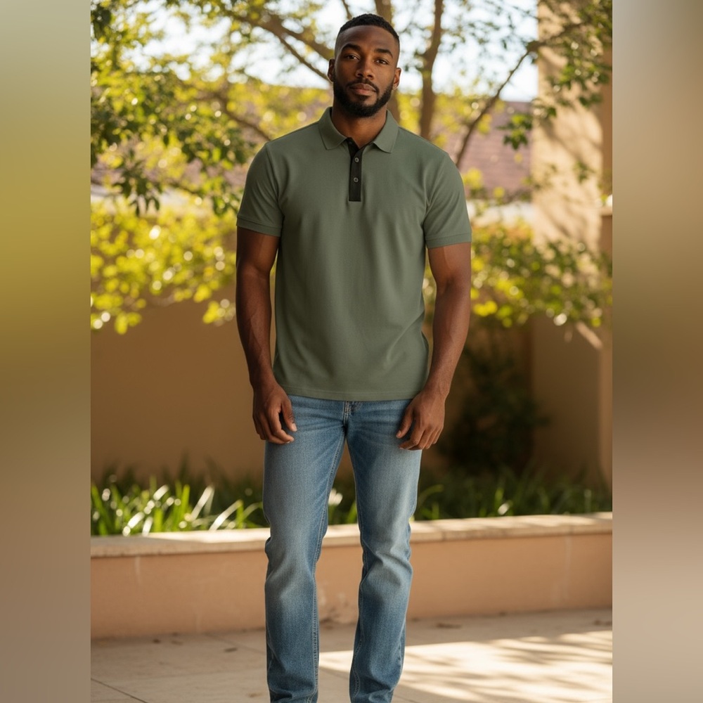 Gerry Men’s Polo Shirt NWT • XXL • Green • Short Sleeve Casual Classic Fit